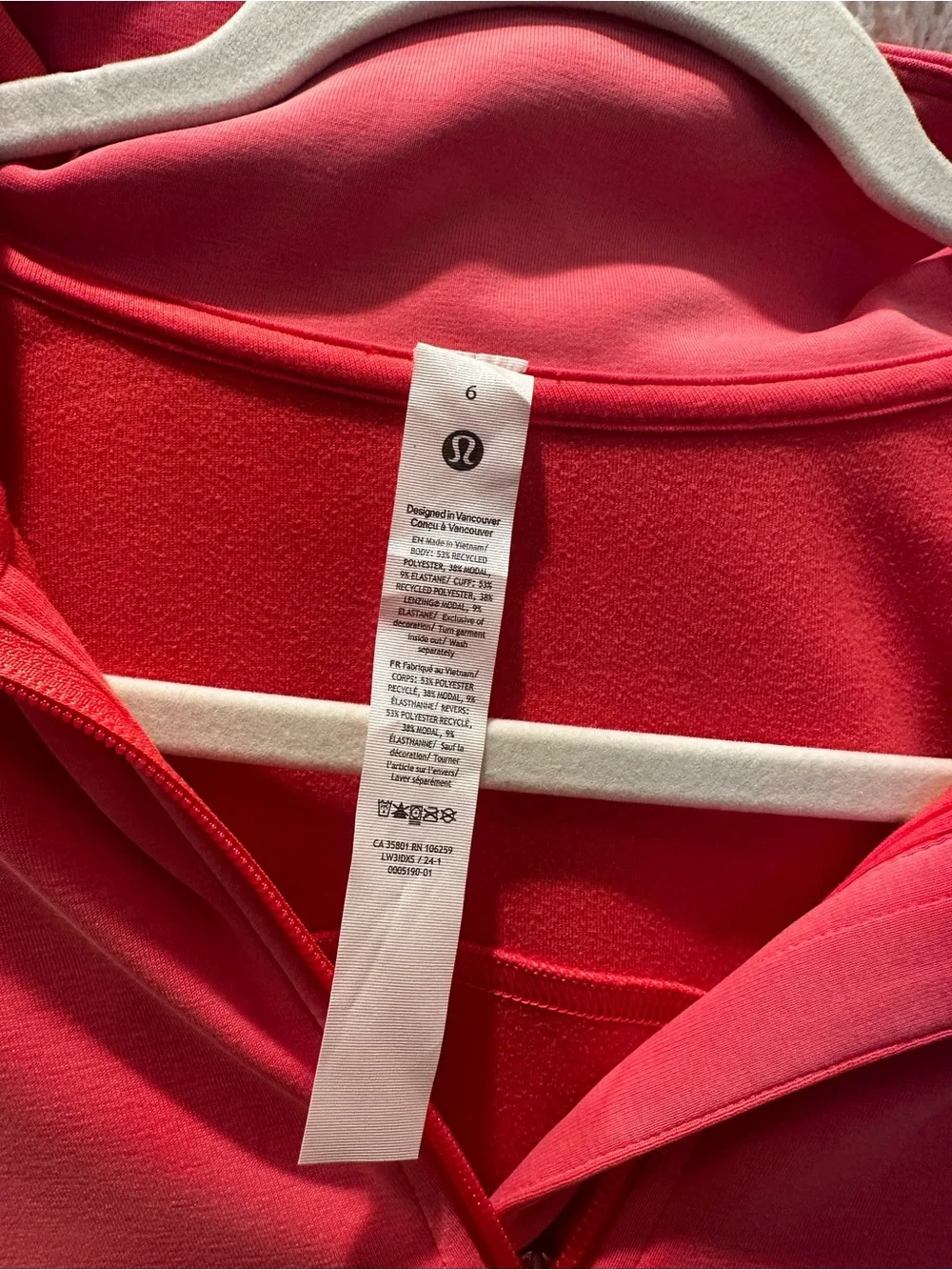 Lululemon Half-Zip Pullover Glaze Pink - Size 6